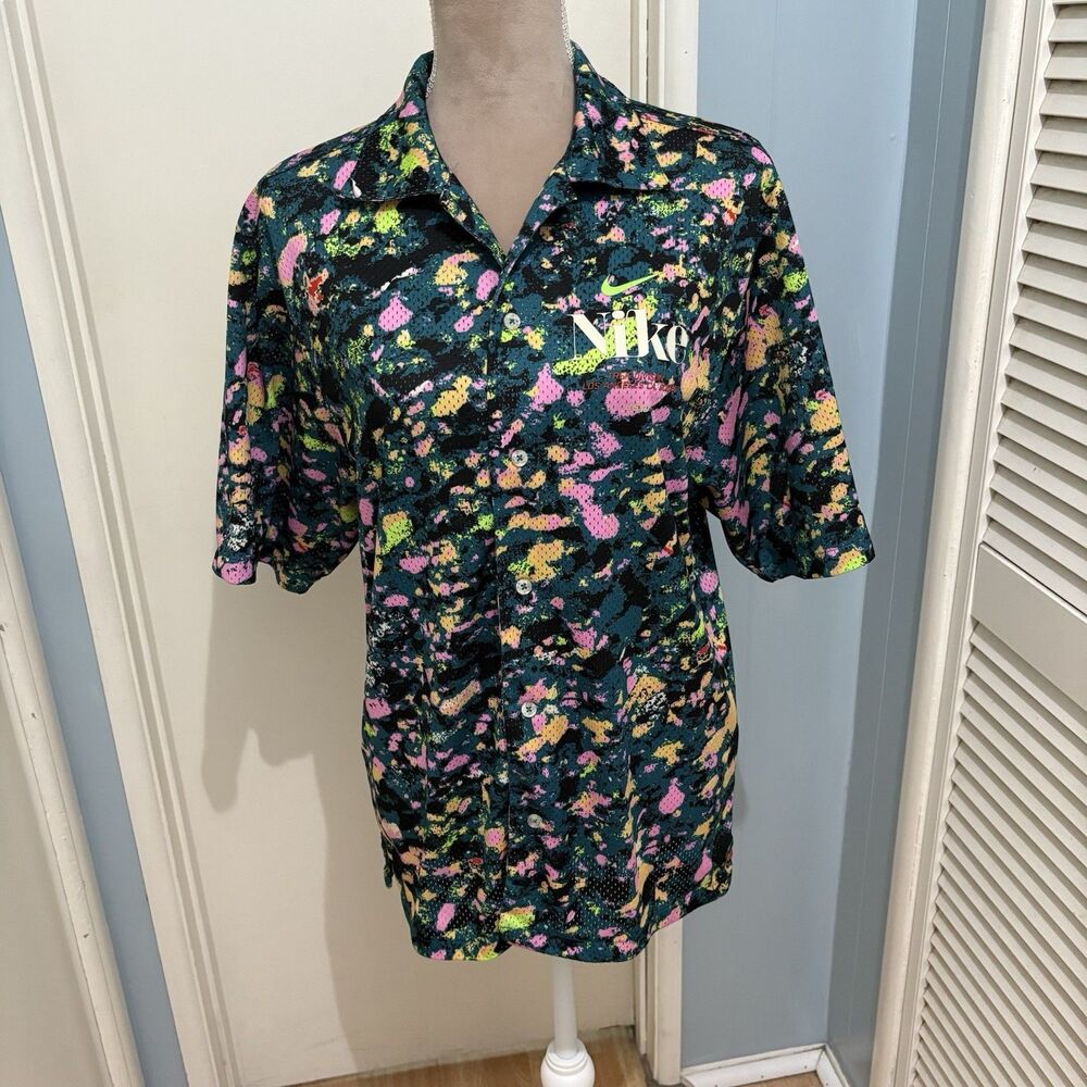 Nike Shirt NK Trek Division Button-Down Polo Shirt DR9966-367 Men's Size Small